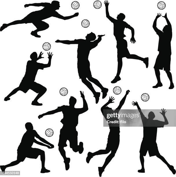 volleyball - volleyball stock-grafiken, -clipart, -cartoons und -symbole