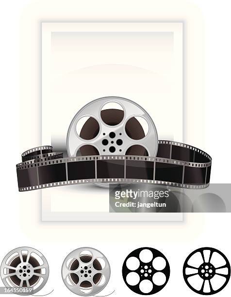 film reel banner - movie reel background stock illustrations