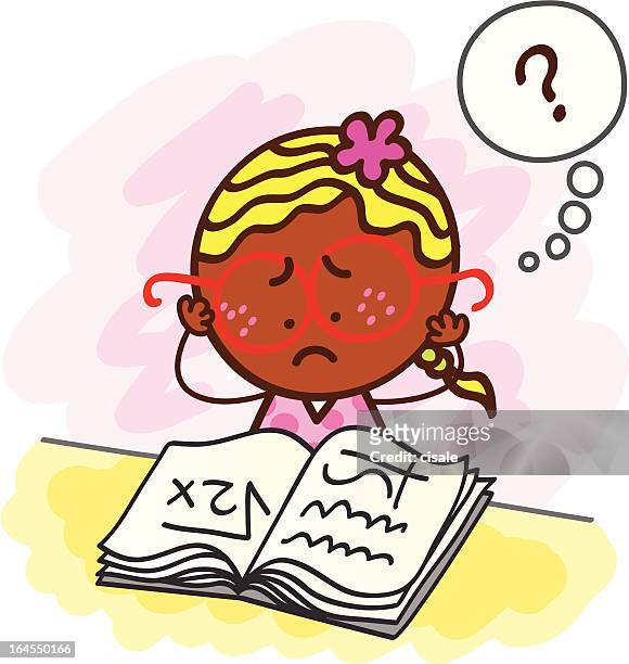 Struggling Female Student Cartoon Illustration High-Res Vector Graphic -  Getty Images