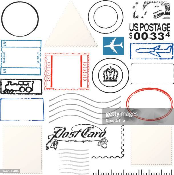 porto-elemente - poststempel stock-grafiken, -clipart, -cartoons und -symbole