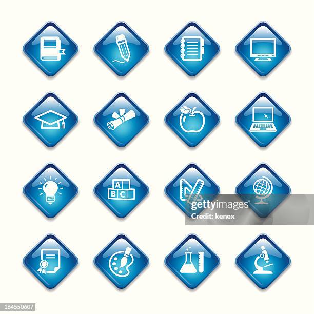 education icons set - spiral binding stock illustrations