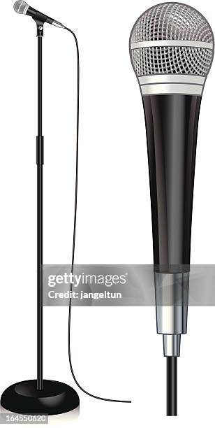 microphone - microphone stand stock illustrations