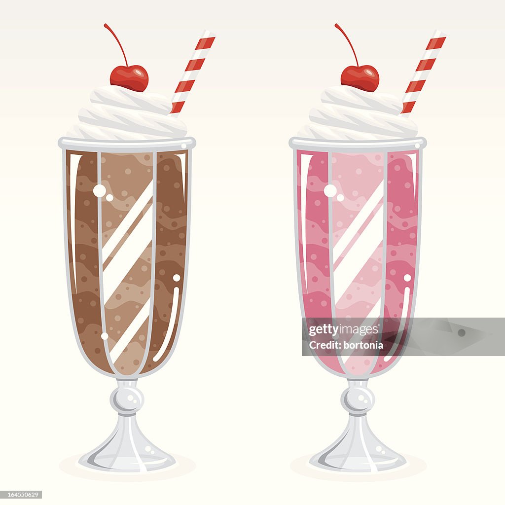 Milk-shakes: Chocolate e morango