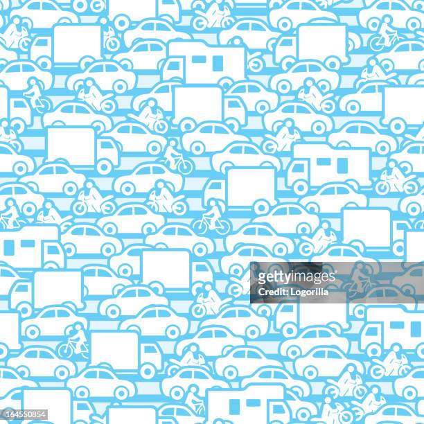 seamless traffic background - traffic jam stock illustrations