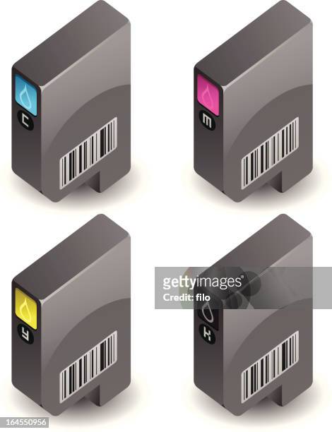 printer cartridges - cartridge stock illustrations