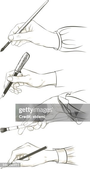 Writing/drawing hands set Writing/drawing hands set