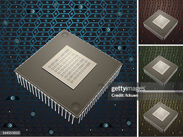 Grey Computer Chip Computer Chip With 4 Color Backgrounds High-Res Vector Graphic - Getty ...