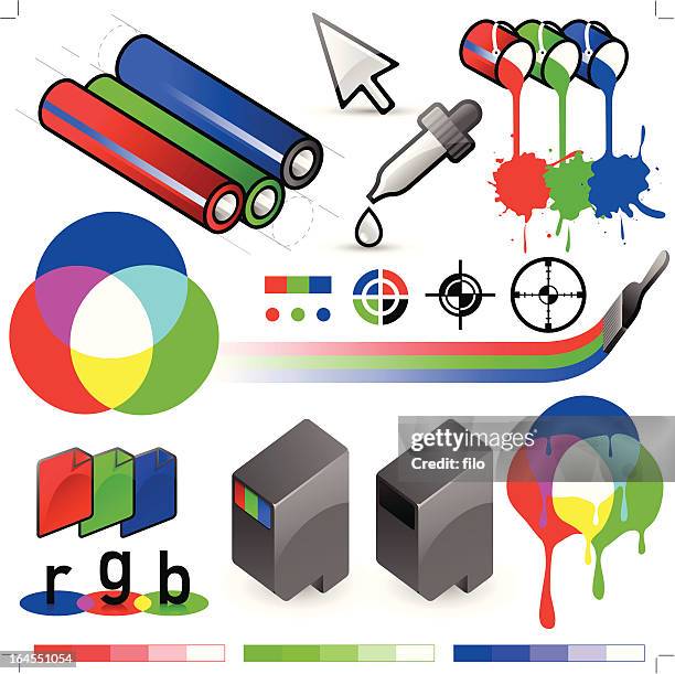 rgb print elements - calibration stock illustrations