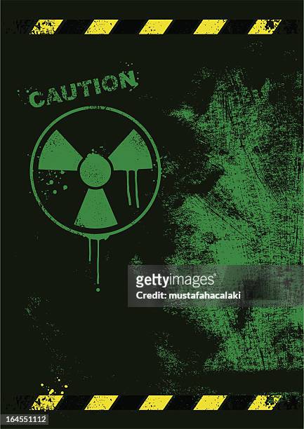radioaktivität vorsicht hintergrund - radioactive wallpaper stock-grafiken, -clipart, -cartoons und -symbole
