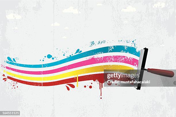 colourful graffiti - cmyk stock illustrations