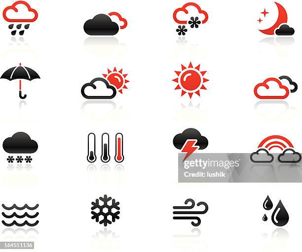 simpico - weather - sun through dark clouds stock illustrations