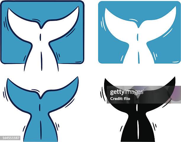 stockillustraties, clipart, cartoons en iconen met whale tail - bultrug
