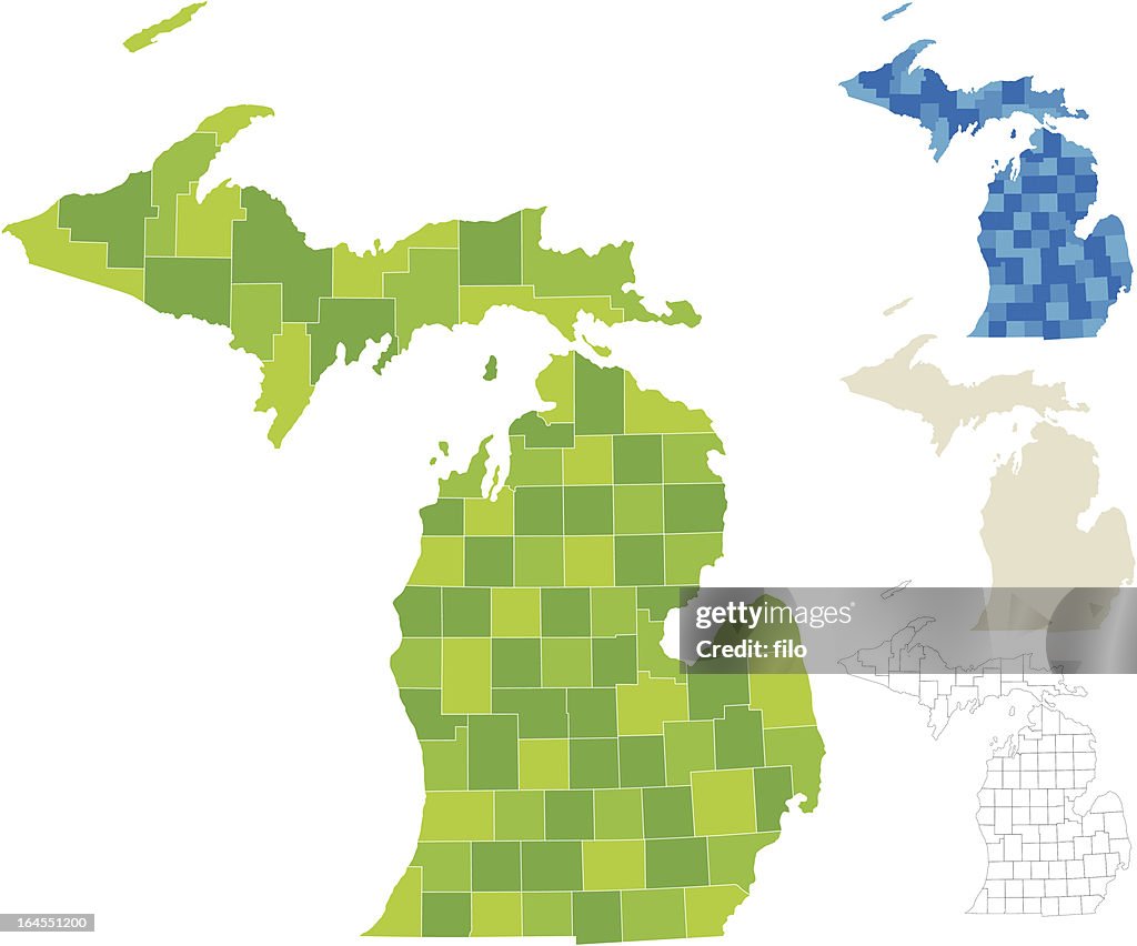 Mapa del condado de Michigan