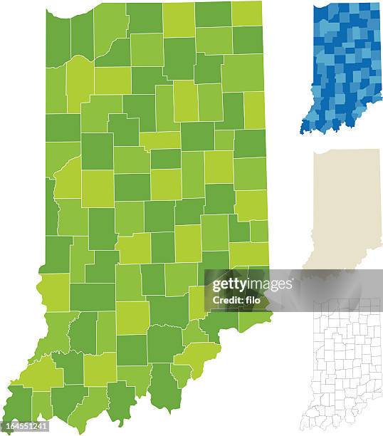 indiana county map - indiana stock illustrations