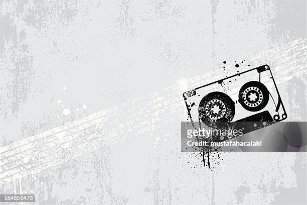 ilustrações de stock, clip art, desenhos animados e ícones de graffiti cassete de áudio - cassette