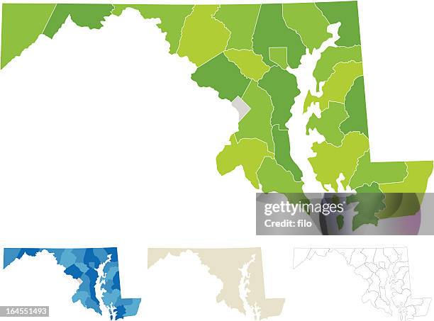 メリーランド州郡マップ - メリーランド州点のイラスト素材／クリップアート素材／マンガ素材／アイコン素材