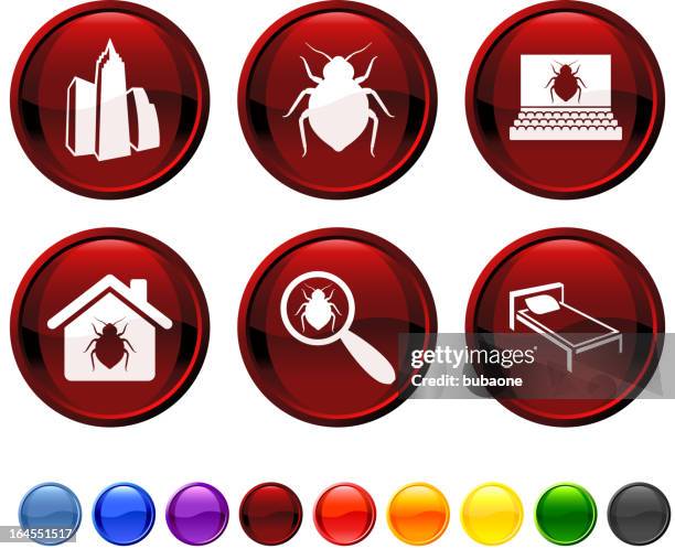 bed bug royalty free vector icon set - bed bug white background stock illustrations