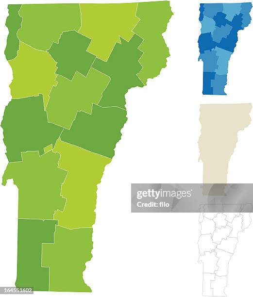 vermont county karte - vermont stock-grafiken, -clipart, -cartoons und -symbole