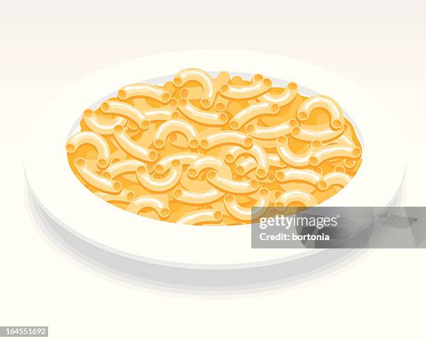 ilustraciones, imágenes clip art, dibujos animados e iconos de stock de macarrones con queso - macarrones
