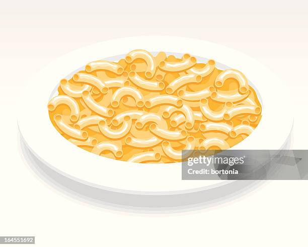 stockillustraties, clipart, cartoons en iconen met macaroni and cheese - macaroni en kaas