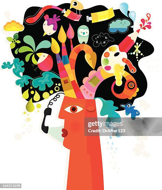 head and creativity - imagination stock illustrations