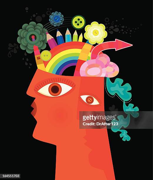 illustrazioni stock, clip art, cartoni animati e icone di tendenza di incredibile mente - cervello umano