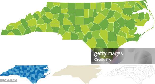 ilustrações, clipart, desenhos animados e ícones de carolina do norte do condado de mapa - distrito