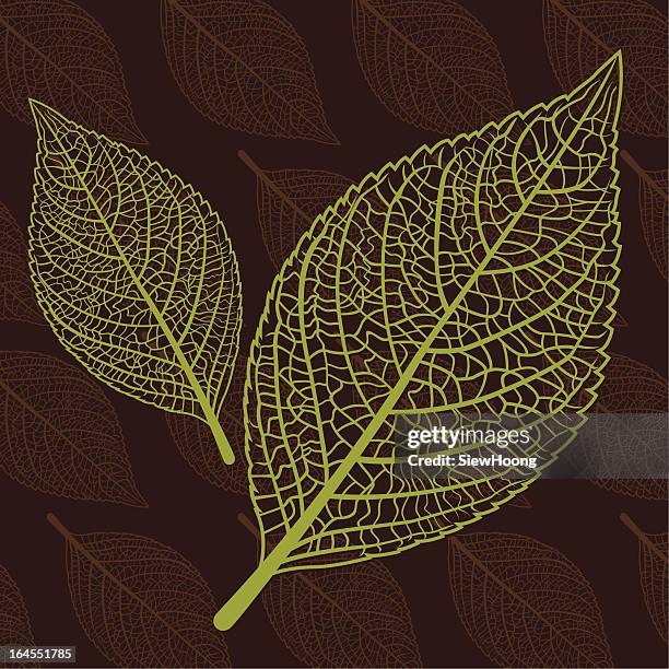 textured leaves seamless pattern - brown leaf texture stock illustrations