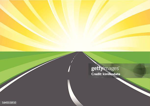 ilustrações de stock, clip art, desenhos animados e ícones de estrada esticar fora - linha divisória