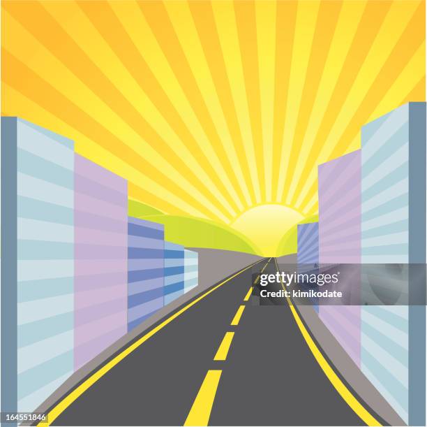away from city - spring road trip stock illustrations