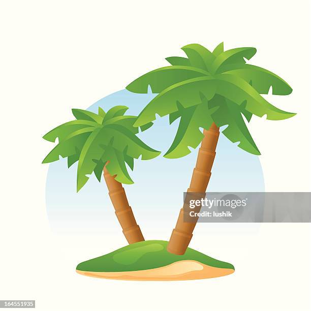 palm island - deserted island stock illustrations