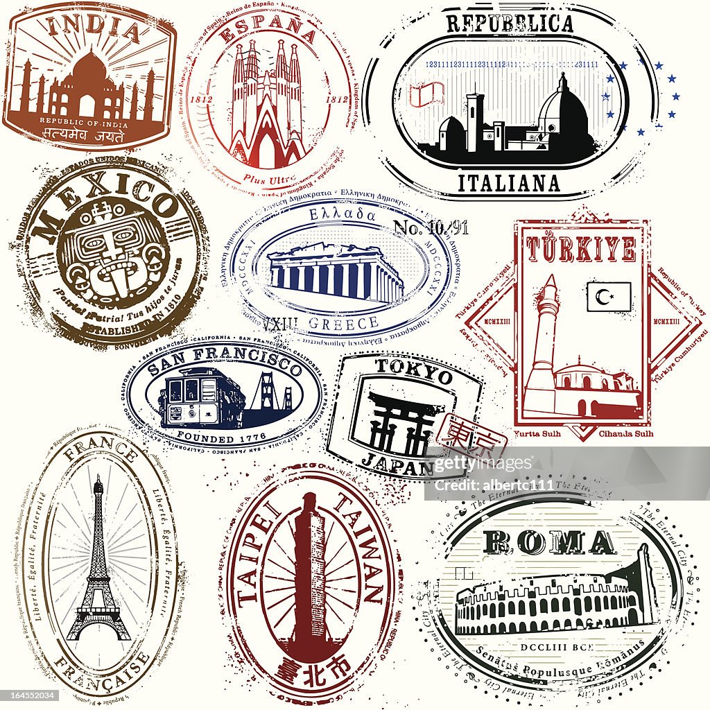 Stylish Travel Stamps from yonder