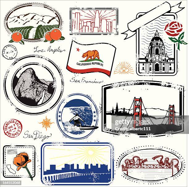 the golden state - pasadena california stock illustrations