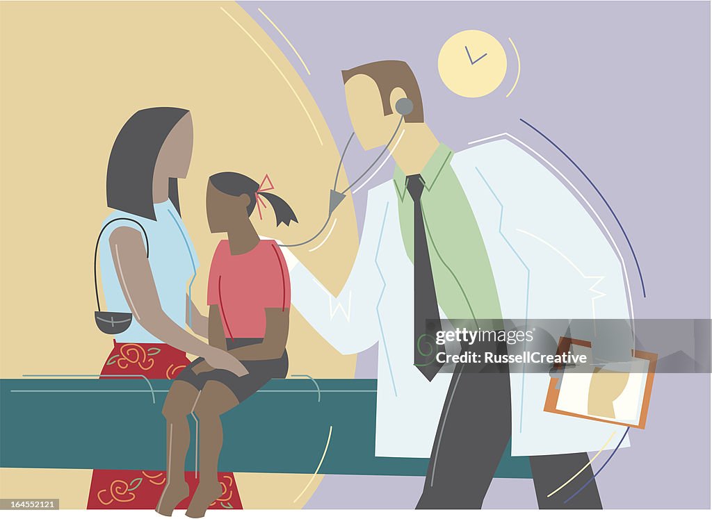Médico con paciente pediátrico