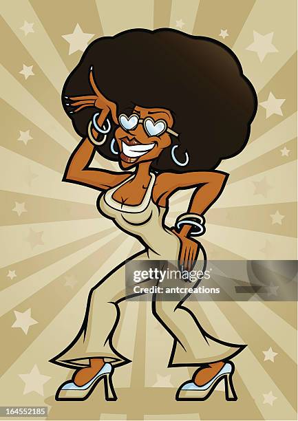 disco dancing diva office party woman - office party stock illustrations