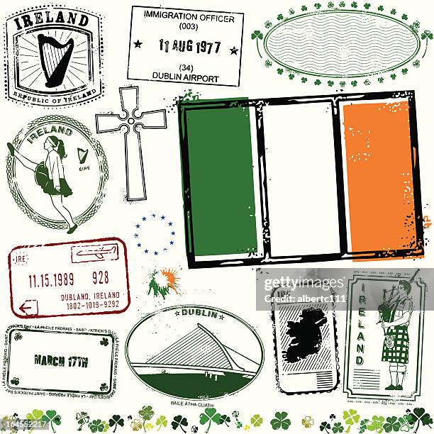 es immer, wenn mir lucky briefmarken - dublin irland stock-grafiken, -clipart, -cartoons und -symbole