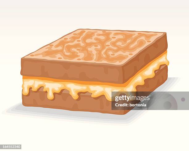 grilled cheese - processed cheese stock illustrations