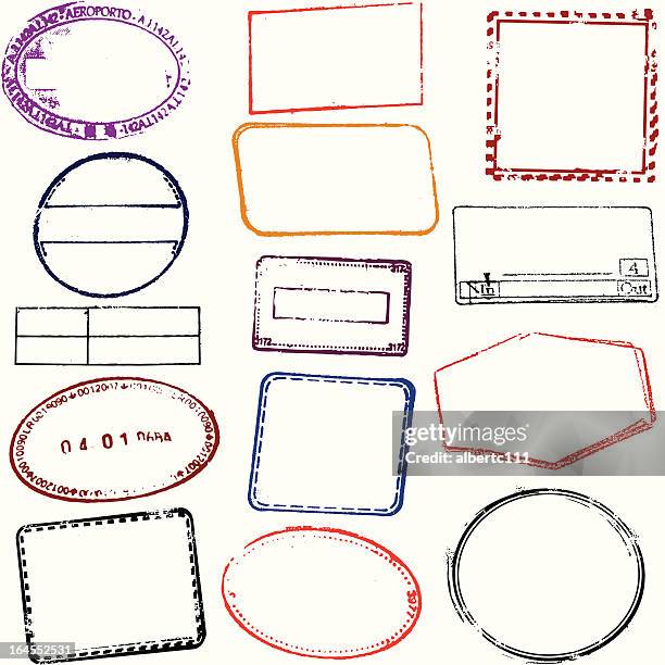 blank stamps authentic - passport stamp stock illustrations