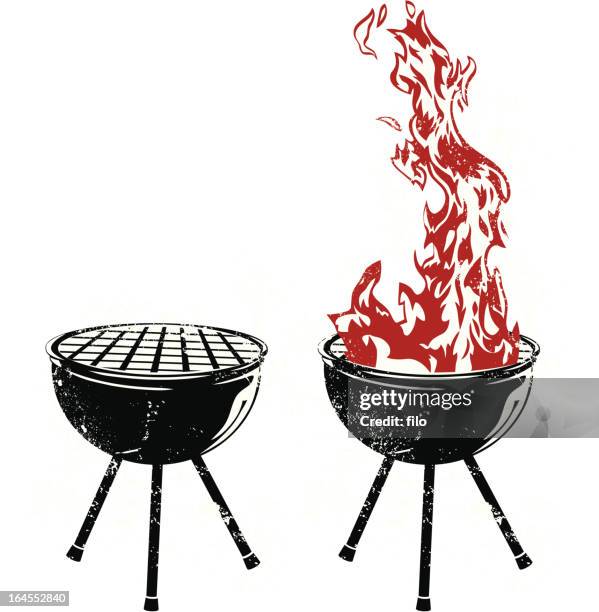 grill elements - char grilled stock illustrations