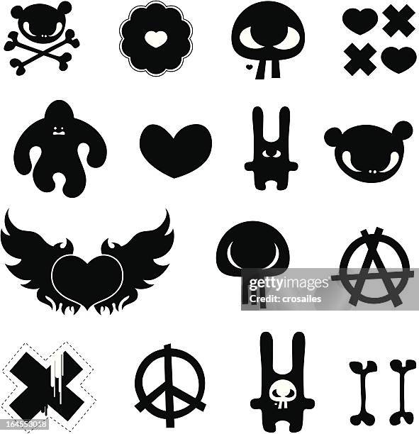 simple and cute design elements - bear white background stock illustrations