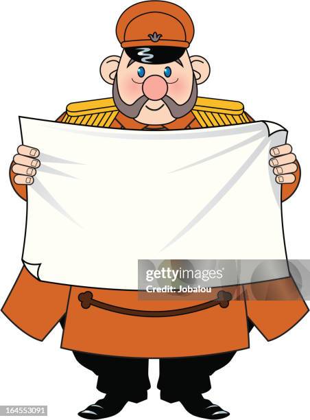 fat bellhop with blank sign - door attendant stock illustrations