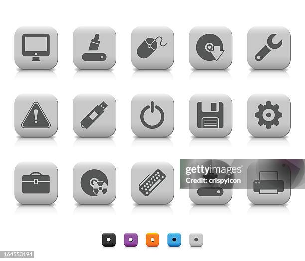 computer icons - cleaning printer stock illustrations