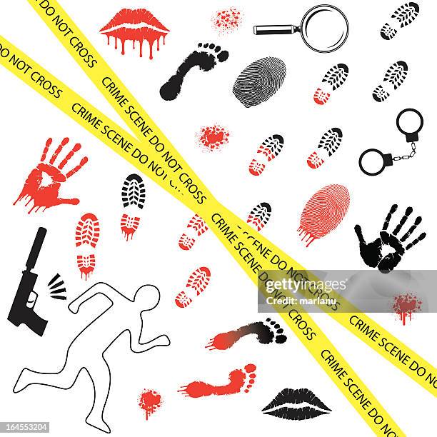 murder scene - bloody lip stock illustrations