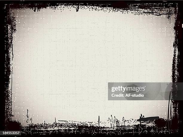 black and gray grunge pattern frame - sepia toned background stock illustrations