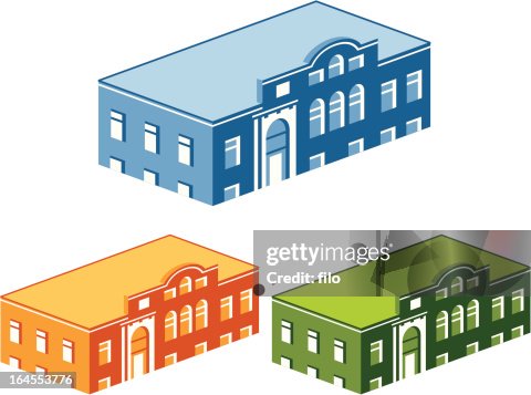 Isometric Old Building Isometric Old Building