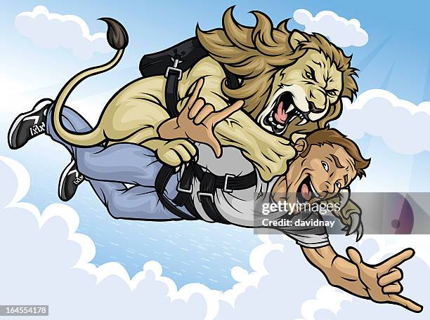 ilustrações de stock, clip art, desenhos animados e ícones de adrenalina junkie - lion situation