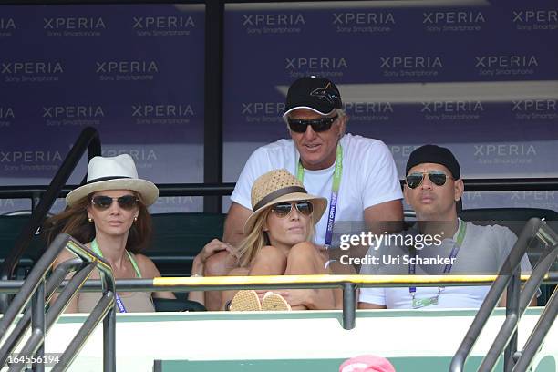 Kirsten Kutner, Greg Norman, Torrie Wilson and Alex Rodriguez are seen at the Sony Tennis Open 2013 at Crandon Park Tennis Center on March 24, 2013...