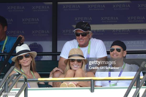 Kirsten Kutner, Greg Norman, Torrie Wilson and Alex Rodriguez are seen at the Sony Tennis Open 2013 at Crandon Park Tennis Center on March 24, 2013...