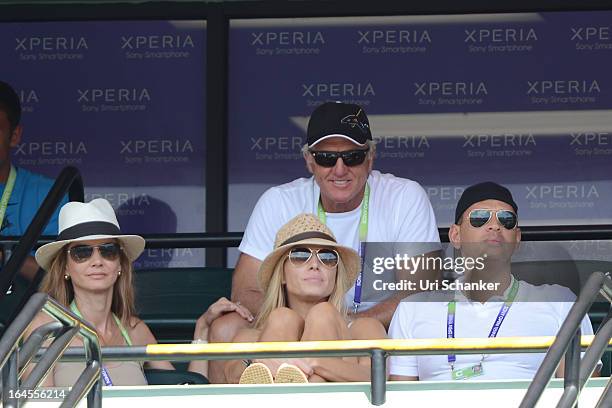 Kirsten Kutner, Greg Norman, Torrie Wilson and Alex Rodriguez are seen at the Sony Tennis Open 2013 at Crandon Park Tennis Center on March 24, 2013...