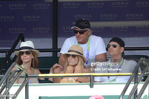 Kirsten Kutner, Greg Norman, Torrie Wilson and Alex Rodriguez are seen at the Sony Tennis Open 2013 at Crandon Park Tennis Center on March 24, 2013...